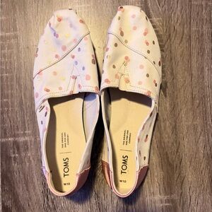 Toms Pink Confetti Slip-On Flats